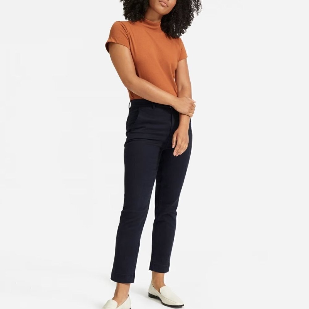 NWT Everlane The Slim Leg Crop Pant in Navy - 28 Crop